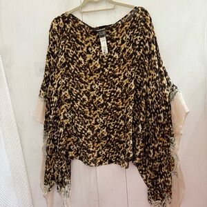 Roberto Cavalli Animal Print Silk Blouse / Kaftan M/42